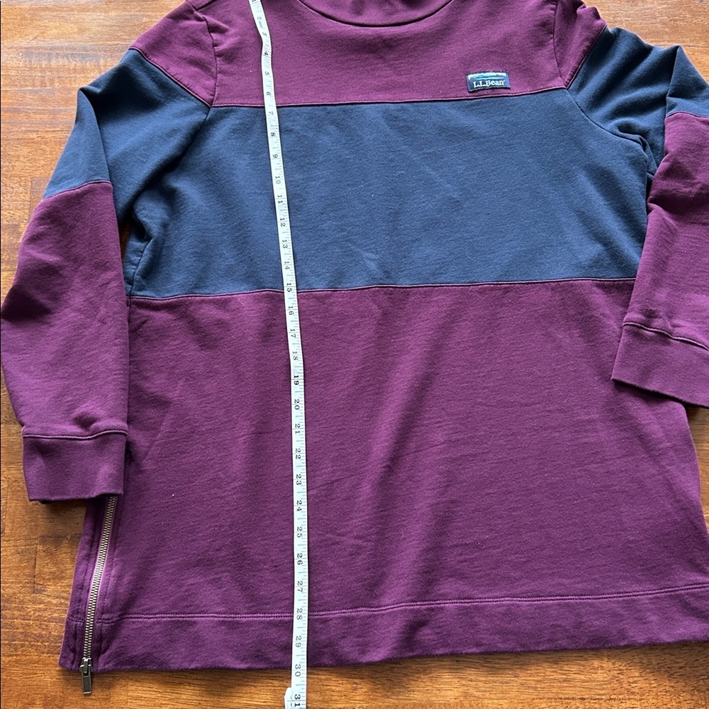 L.L. Bean Women’s Size 1X Color Block Pullover with Side Zips Preppy Casual Top​ - Picture 2 of 9